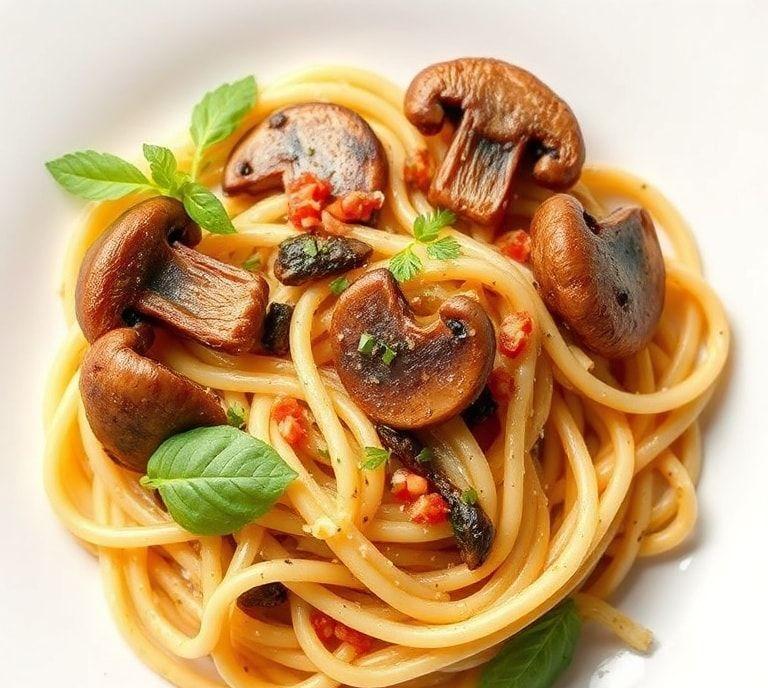 mushroom pasta vegetarian recipe