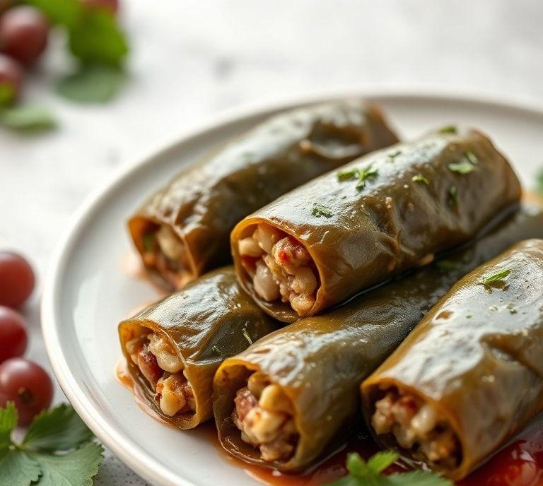 stuffed grape leaves vegetarian recipe