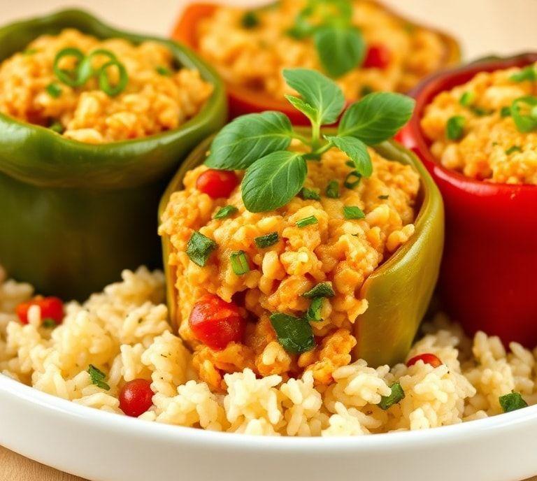 vegetarian stuffed peppers with rice recipe