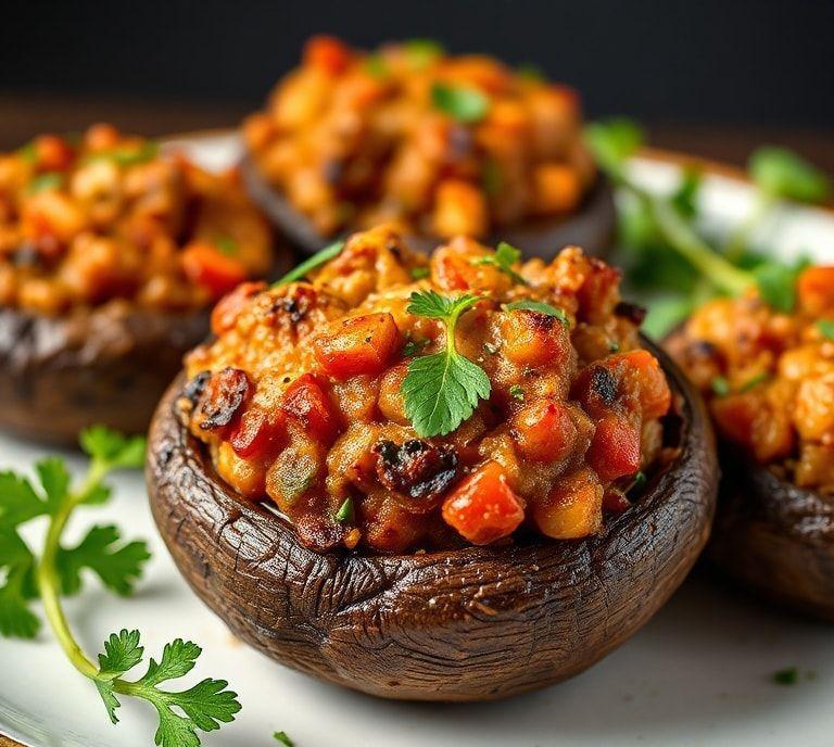vegetarian stuffed portobello mushrooms recipe